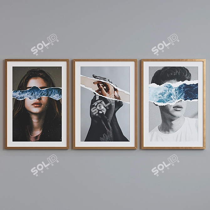 Modern Collage Picture Frame Set 3D model image 4