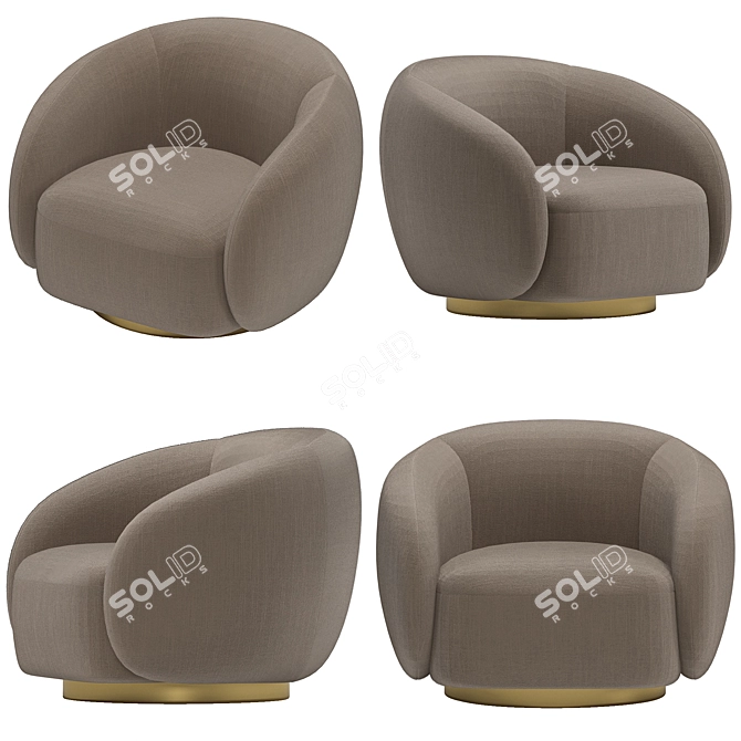 Elegant Swivel Chair: Brice 3D model image 4