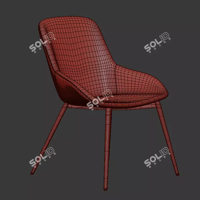 Elegant Kenay Upholstered Chair Set 3D model image 3