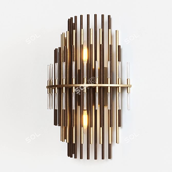 Burnished Brass Metal Sconce 3D model image 1