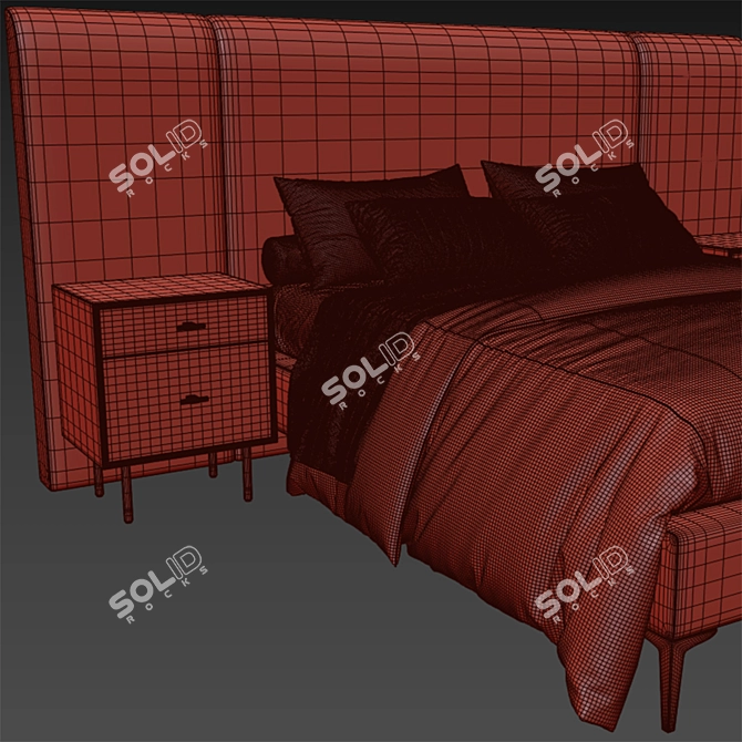 Andes Wide Bed: Luxury and Style 3D model image 6