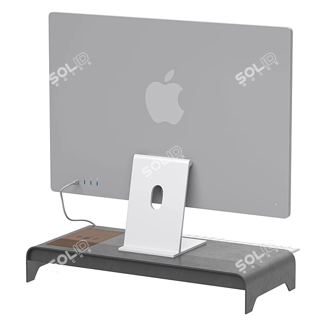 2021 Apple iMac 24" with Flash Memory & Monitor Stand 3D model image 3
