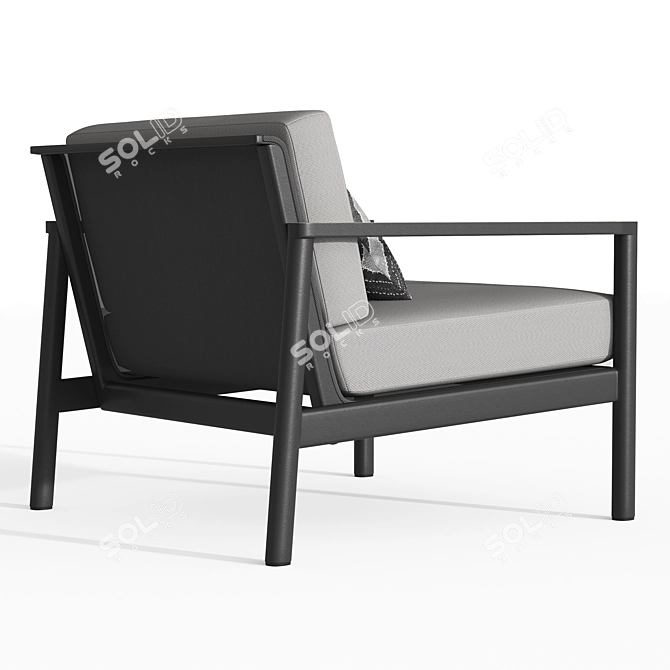 Sleek Aluminum Lounge Chair 3D model image 3