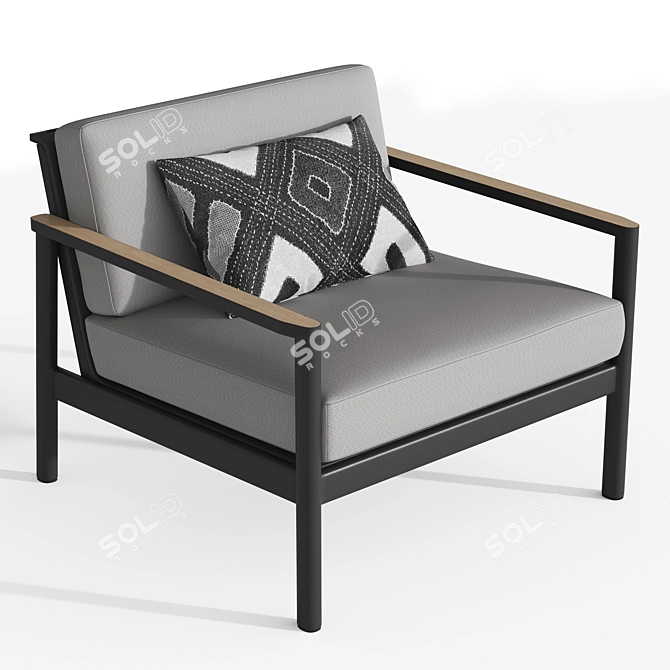 Sleek Aluminum Lounge Chair 3D model image 4