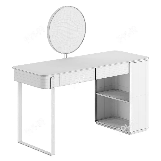 Elegant Parisienne Mirror Lady Desk 3D model image 1