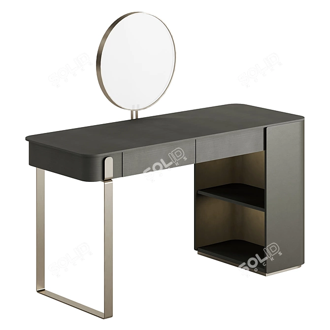 Elegant Parisienne Mirror Lady Desk 3D model image 2