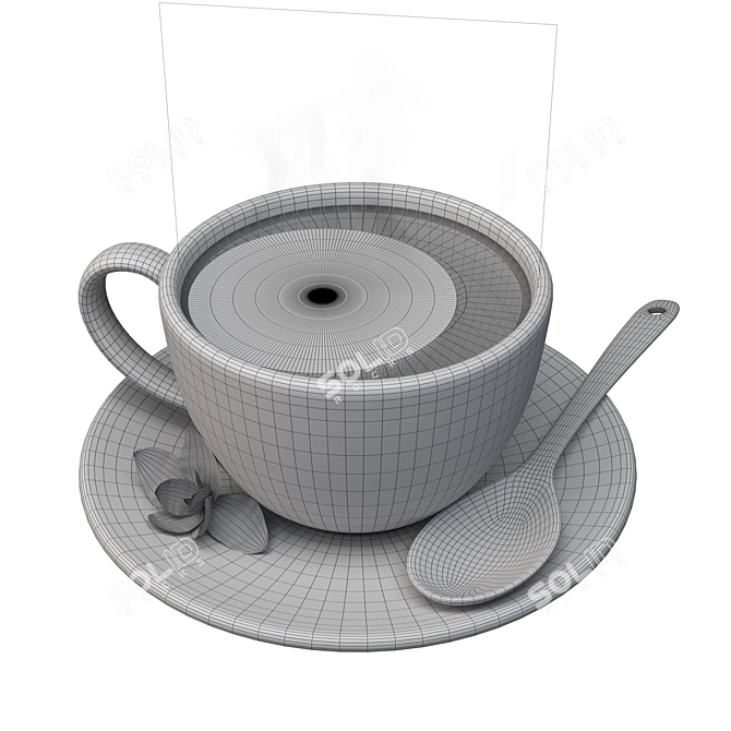 3D Hot Tea Cup Model with Corona Render 3D model image 3