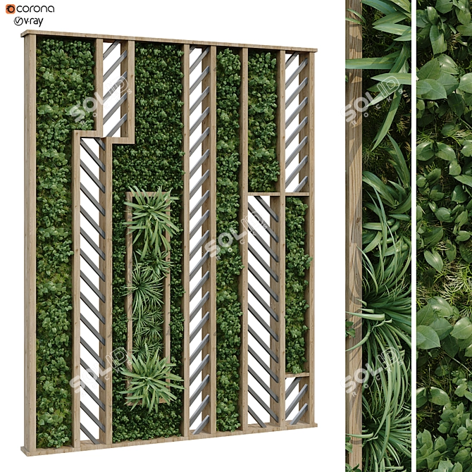 Greenery Box: Vertical Plant Set 3D model image 1