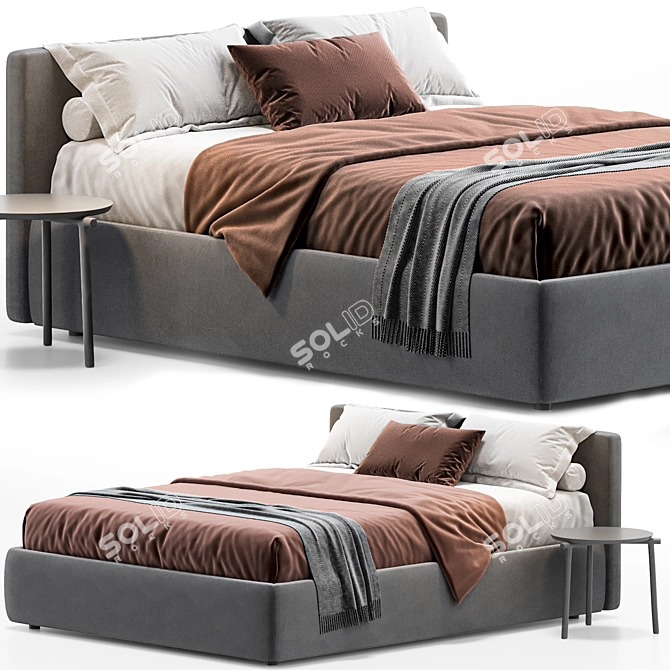 Title: Desiree Blo 84: Elegant Queen Bed 3D model image 1