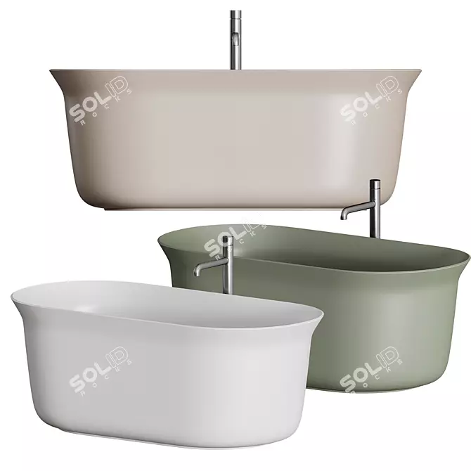 Petite City Bathtub: Elegant and Compact 3D model image 1