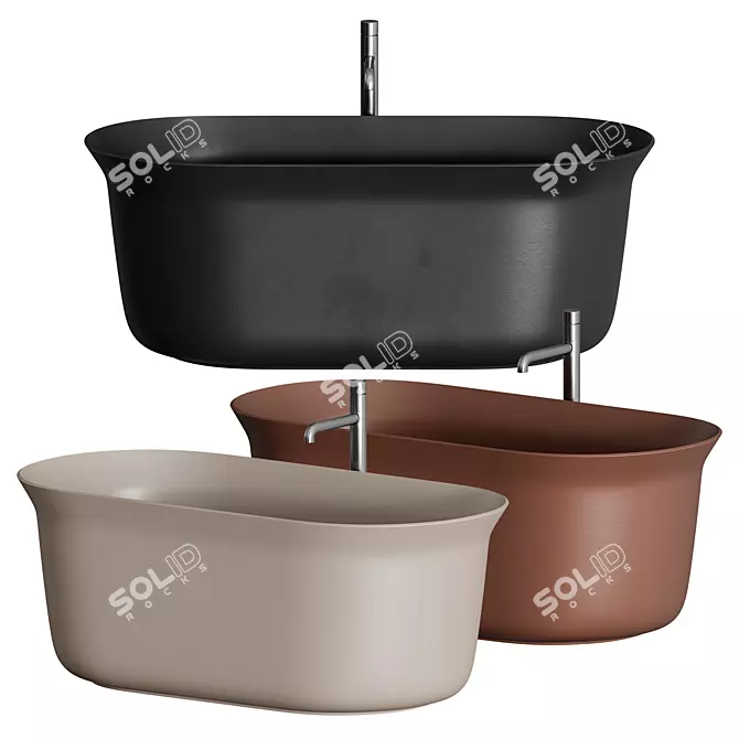 Petite City Bathtub: Elegant and Compact 3D model image 2