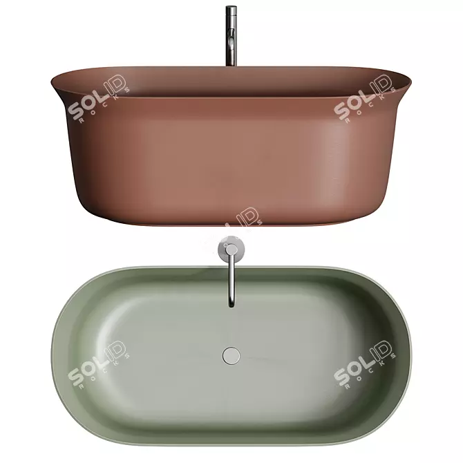 Petite City Bathtub: Elegant and Compact 3D model image 3