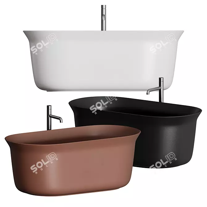 Petite City Bathtub: Elegant and Compact 3D model image 4