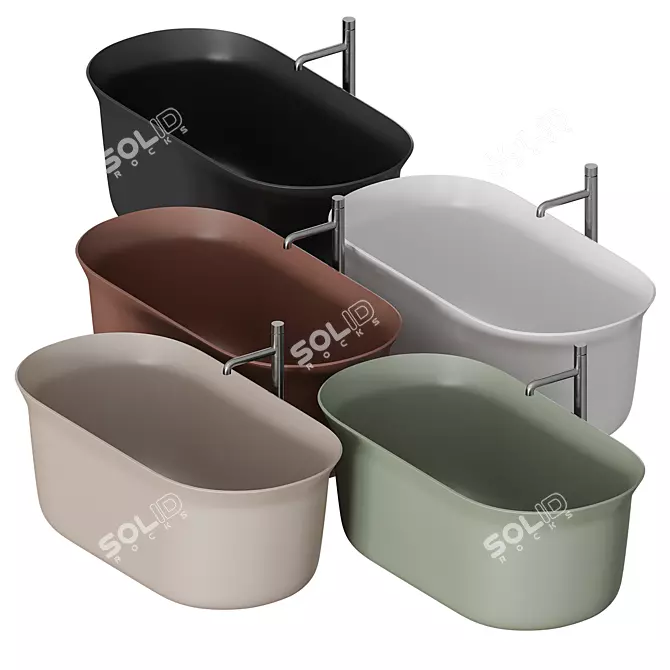 Petite City Bathtub: Elegant and Compact 3D model image 5