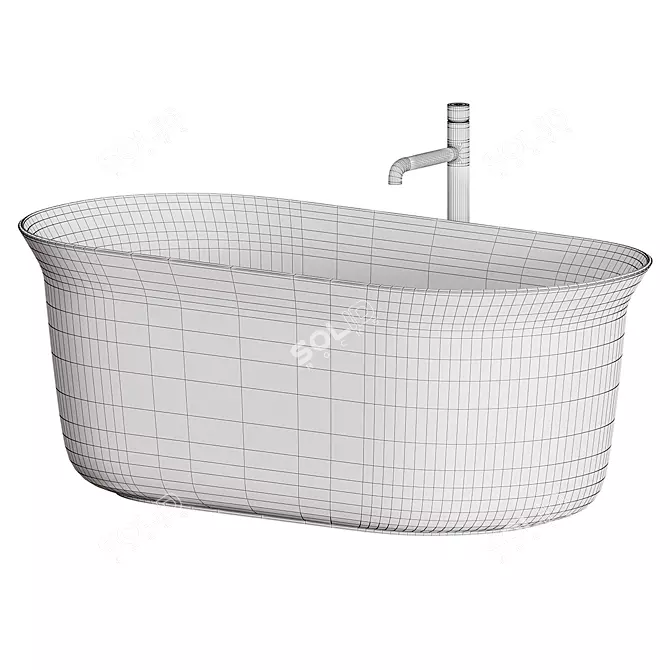 Petite City Bathtub: Elegant and Compact 3D model image 7