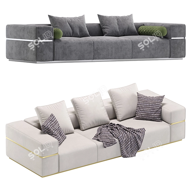 Designed for Comfort and Style: Cordoba Sofa Set 3D model image 1