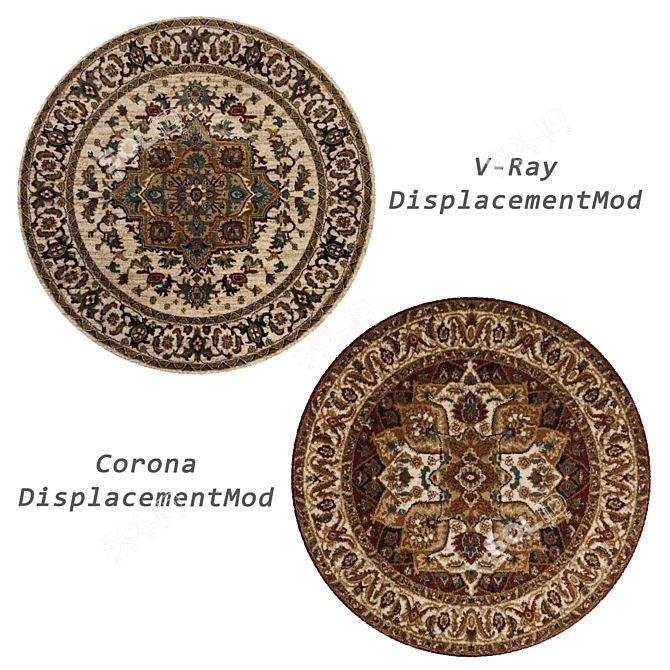 Round Rug Set: Versatile 6-Piece Collection 3D model image 3