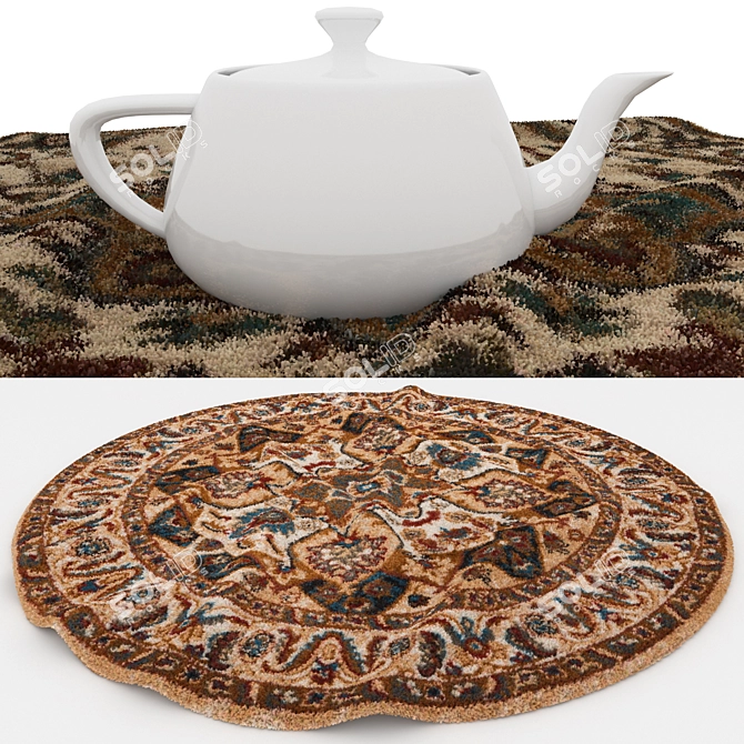 Round Rug Set: Versatile 6-Piece Collection 3D model image 4