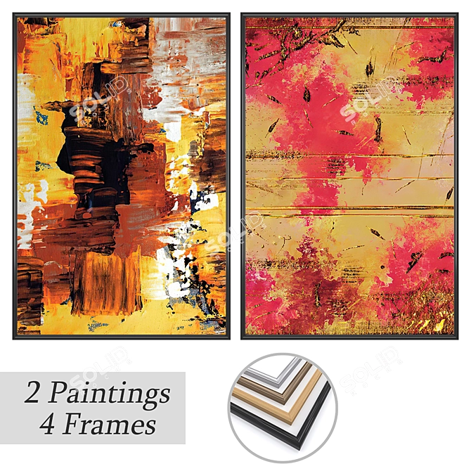 Artistic Wall Decor Set 3D model image 1