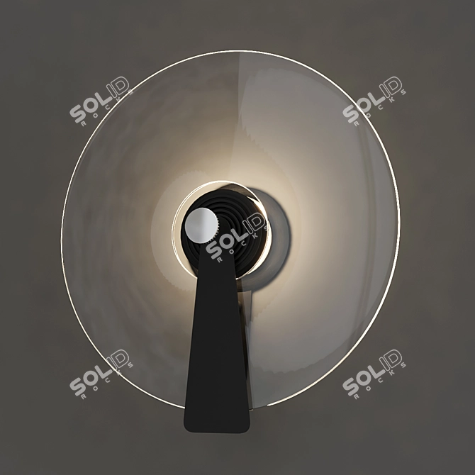 Elegant PAN Wall Lamp in Aluminum 3D model image 3