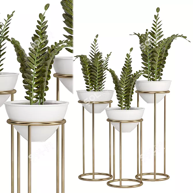 Ferm Living Bau Pot Large - Set 157: Indoor Plant Collection 3D model image 1