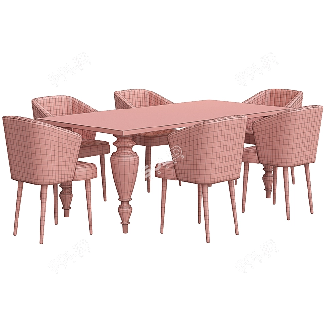 Modern Ever Tavolo Dining Table 3D model image 2