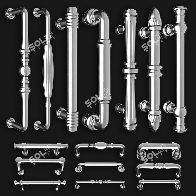 Door Knobs & Handle-Set 003: Stylish Collection 3D model image 4