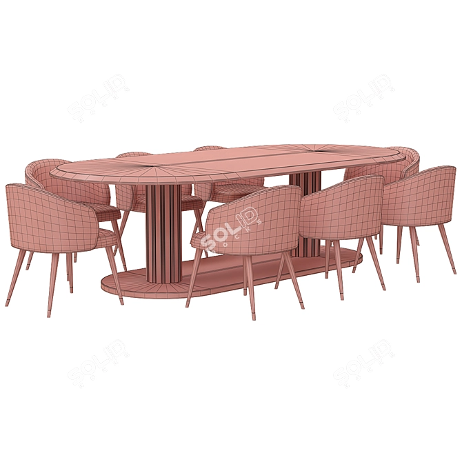  DV Home Collection Plaza Tavolo Dining Table 3D model image 2