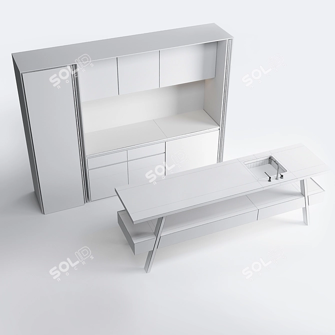 Vaselli Tailor Kitchen: 2920mm Length 3D model image 4