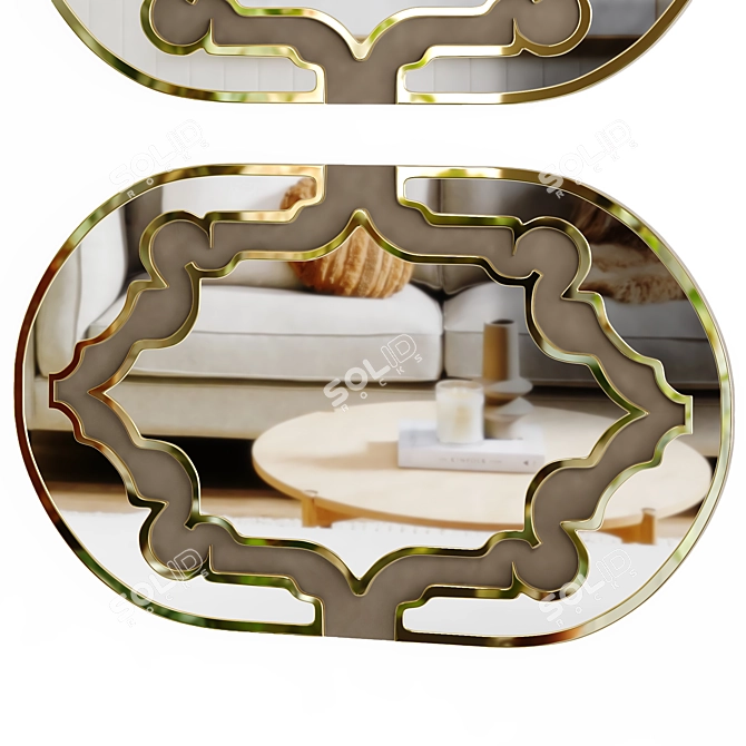 Byron Oval Wall Mirror 3D model image 2