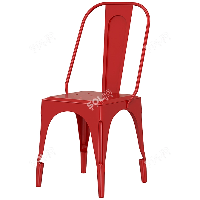 Sleek Glossy Tolix Chair 3D model image 1