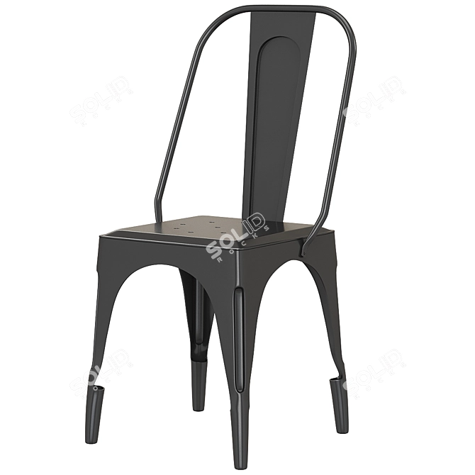 Sleek Glossy Tolix Chair 3D model image 2