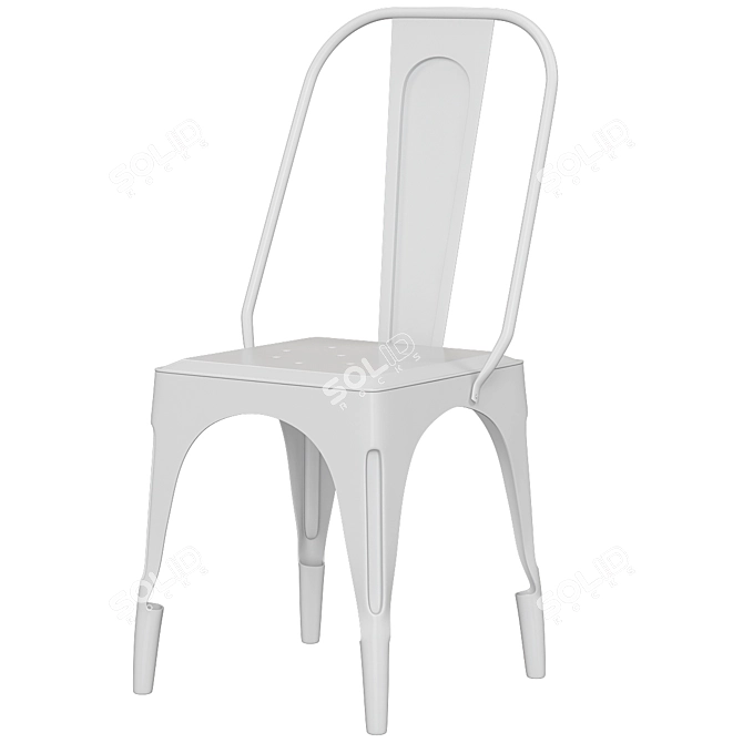 Sleek Glossy Tolix Chair 3D model image 3