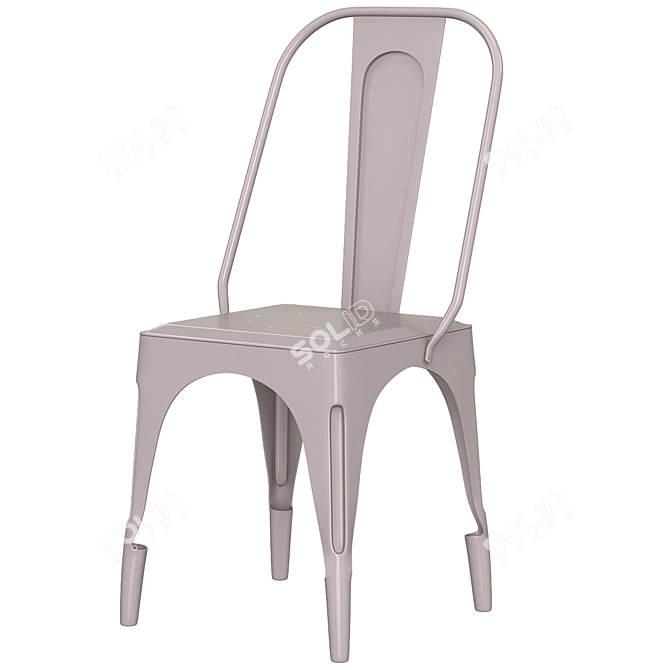 Sleek Glossy Tolix Chair 3D model image 4