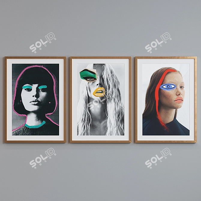 Modern Pop Art Collage Picture Frame Set 3D model image 4