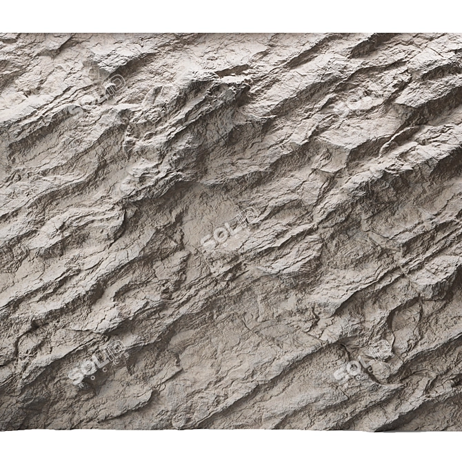 Seamless Rock Cliff Texture Pack 3D model image 1