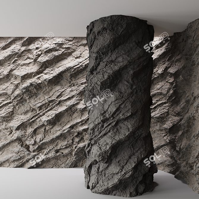 Seamless Rock Cliff Texture Pack 3D model image 5