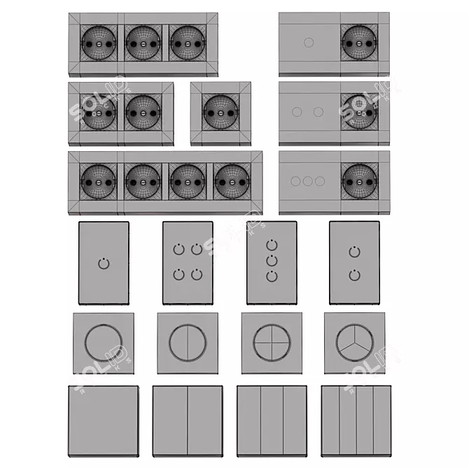 Versatile Sockets & Switches: Aliexpress 01 3D model image 5