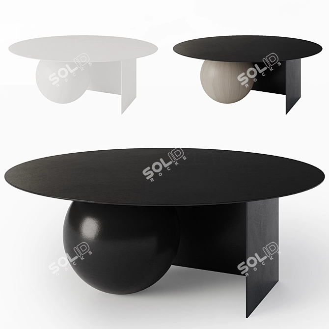 Fuku Coffee Table - R=900, h=300 3D model image 1