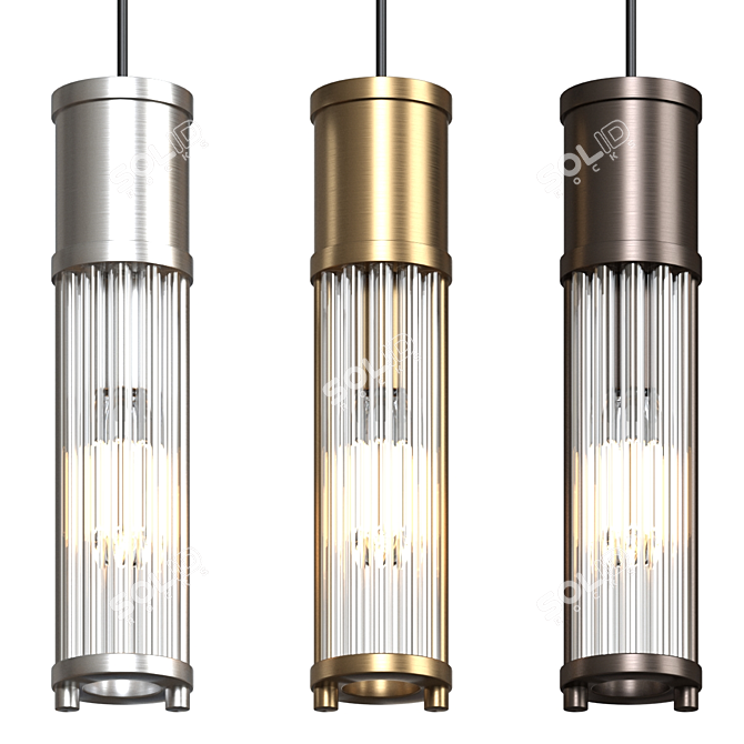 Elegant Bronze Pendant Light 3D model image 1