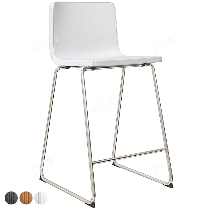 Modern Chrome Bar Stool: Bernhard 3D model image 4