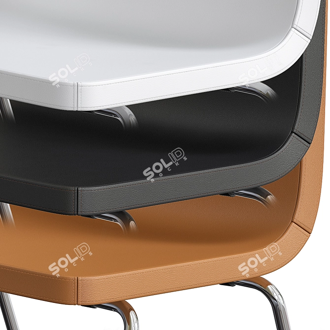 Modern Chrome Bar Stool: Bernhard 3D model image 11