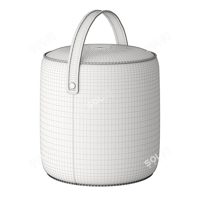 Luxury Velvet Pouf with Handle | Stool Group 3D model image 4