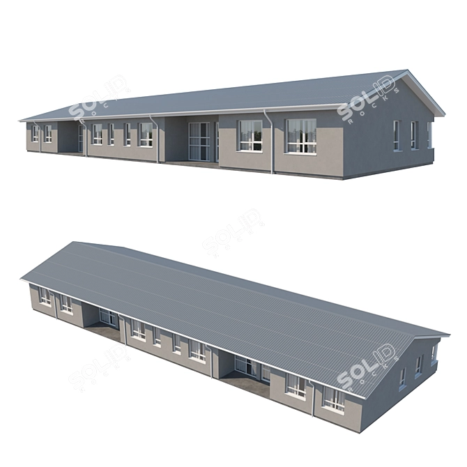 Modern Duplex House Design 3D model image 2