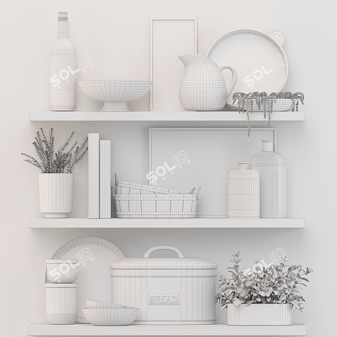 Kitchen Chic Decor Set 3D model image 3