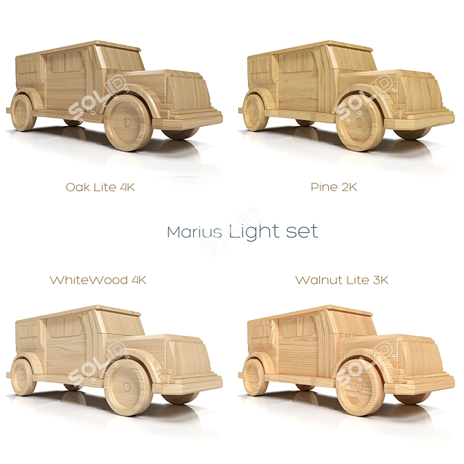 Wooden Car 003 Marius | High-Quality 3D Model & Textures 3D model image 3