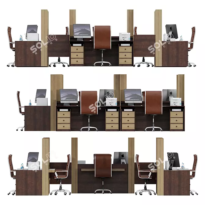 Modern Office Counter 2017 3D model image 3