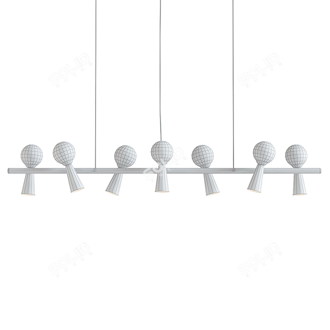 Sleek Pendant Ceiling Light 3D model image 2