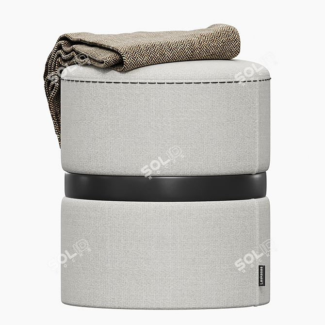 Elegant Edson Pouf: Laskasas' Exquisite Ottoman 3D model image 2