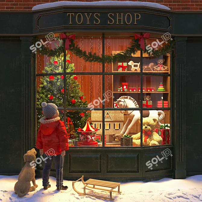 New Year Toy Store Showcase 3D model image 1